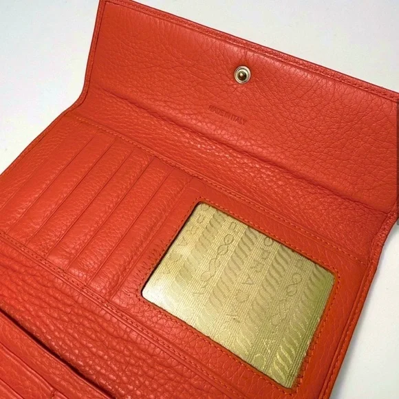Prada Red Leather Wallet Authentic EUC - Picture 3 of 8